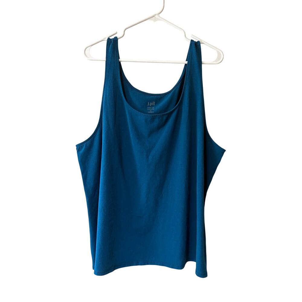 J.Jill Women's Size 4X Teal Sleeveless Scoop Neck Perfect Tank Top